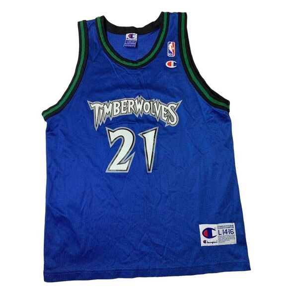 Vintage Kevin Garnett Timberwolves Champion Jersey Size L - Picture 1 of 7